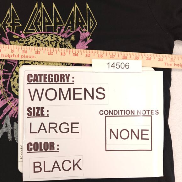 Def Leppard Animal Band Graphic Crew Neck T Shirt Womens Size Large L Black - Picture 7 of 9